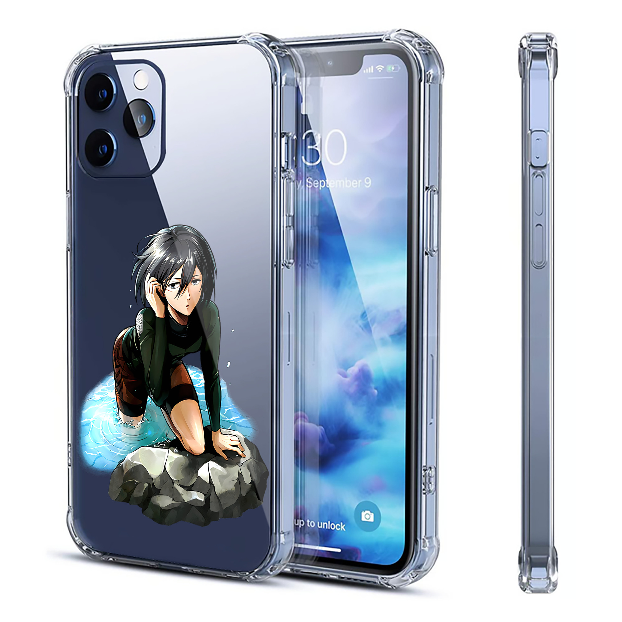 （画像用） 進撃の巨人 ミカサ·アッカーマン Attack on Titan Mikasa Ackerman 【iPhone 12シリーズ対応】透明スマホケース（クリアソフトケース）